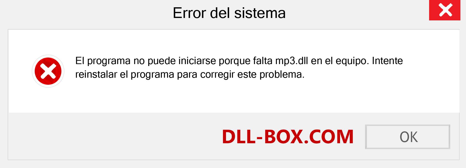 ¿Falta el archivo mp3.dll ?. Descargar para Windows 7, 8, 10 - Corregir mp3 dll Missing Error en Windows, fotos, imágenes